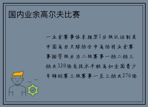 国内业余高尔夫比赛